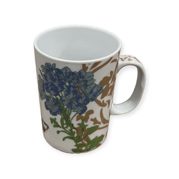 World Market Ceramic Butterfly, Dragonfly, Floral 12oz. Coffee/Tea Mug - Picture 1 of 7